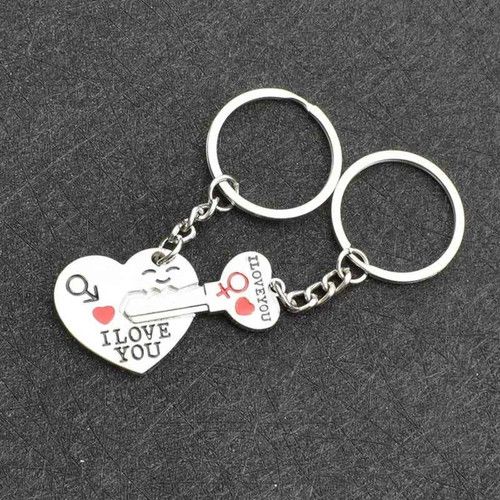 Romantic Gift For Her Him I Love You Keyring Heart Key Lover Couple Key Ring UK