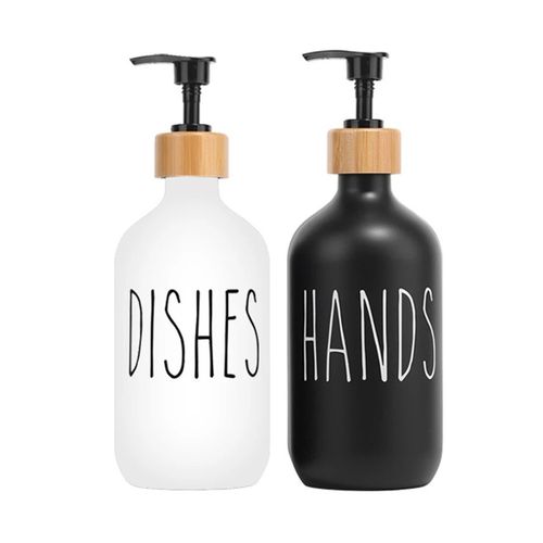 Black Dish Soap Dispenser Set for Kitchen Sink Hands Soap and Dishes Detergent — image 1
