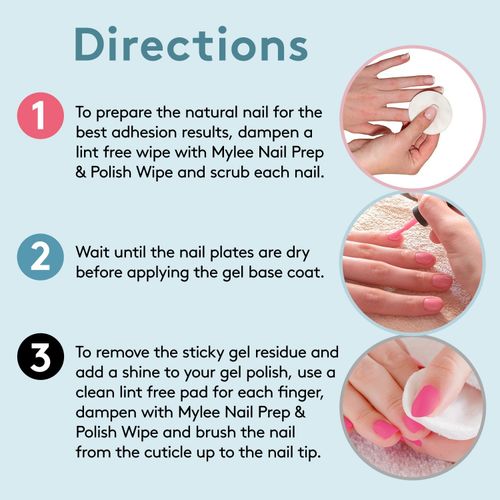 Mylee Nail Gel Polish Prep + And Wipe & Remover UV LED Manicure Acetone 2x250ml — image 4