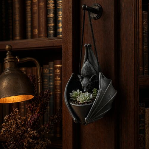 Gothic Creative Bat Hanging Planter Plastic Bat Wing Flowerpot Garden Decor NEW — image 12