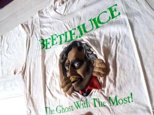 Beetlejuice 1988 distortions unlimited 3D latex t-shirt vintage VERY RARE 1980s