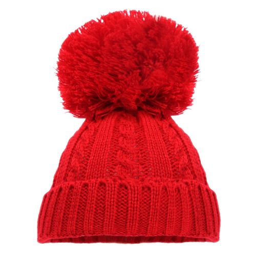 Baby Boys Girls Unisex Winter Cable Twist Pom Pom Knit Hat Mittens Booties 0-24M — image 1