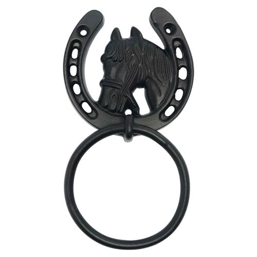 Perry Equestrian Horse Shoe Tie Rings on Plate — image 1
