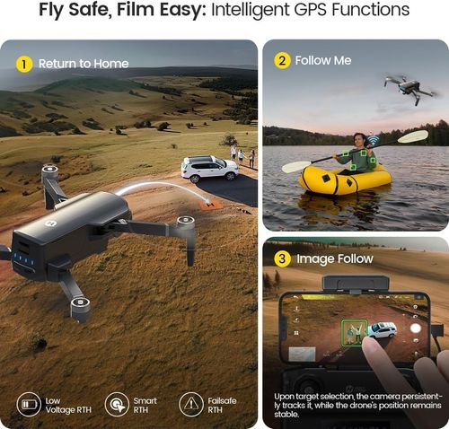 Holy Stone HS360S GPS Drone with 4K Camera for 14.1 x 9.4 x 5.6 cm, Black — image 6
