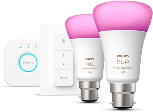 Philips Hue B22 Starter Kit White & Colour - 1100 Lumens + Bridge