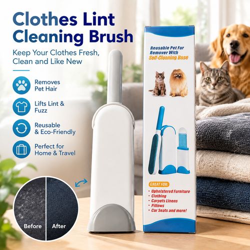 Reusable Pet Hair Remover Lint Brush Self Cleaning Base Dog Cat Fur Remover UK — image 4