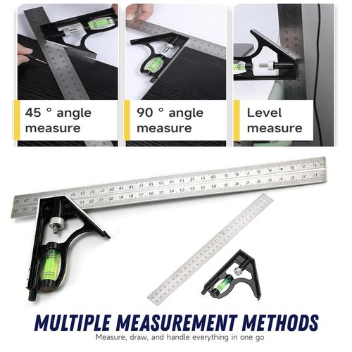 300mm Adjustable Engineers Combination Try Square Set 12” Right Angle Guide — image 6