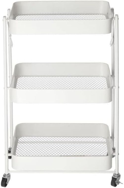 Storage Trolley Cart on Wheels 3 Tier Narrow Space Laundry Rack Kitchen Bathroom — image 1