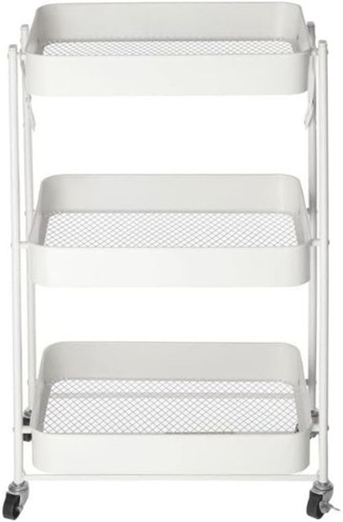 Storage Trolley Cart on Wheels 3 Tier Narrow Space Laundry Rack Kitchen Bathroom