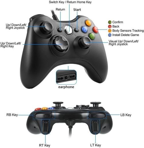 *BOXED* BLACK BRAND NEW USB WIRED CONTROLLER FOR XBOX 360 PC WINDOWS UK SELLER — image 8