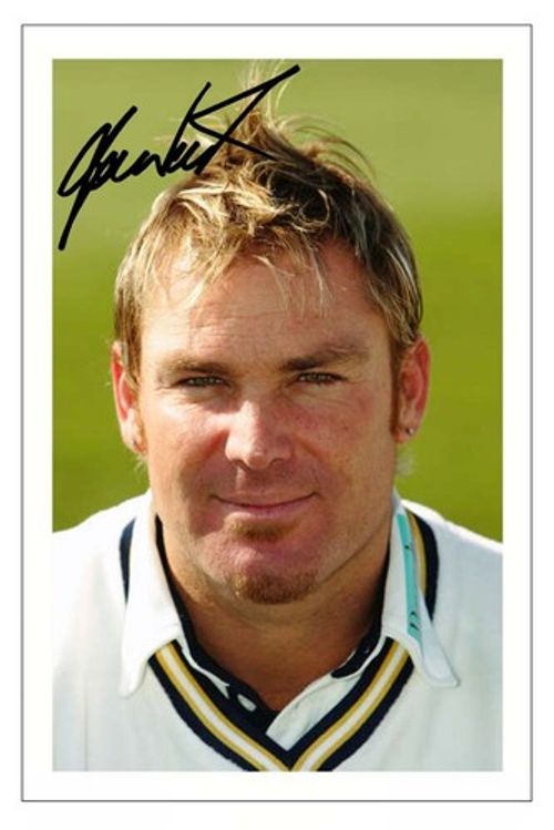 SHANE WARNE Signed Autograph PHOTO Fan Gift Signature Print HAMPSHIRE Cricket