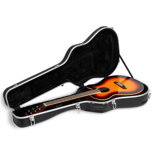 Acoustic Guitar Hard Case ABS Shell Plush Interior Locking Latches Black – Tiger — image 5