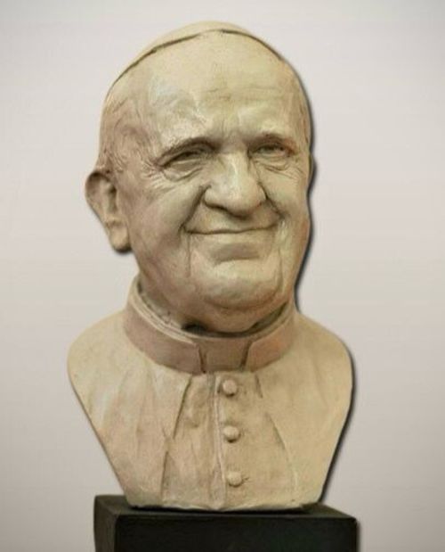 POPE FRANCISCO BUST 8" SCULPTURE Bergoglio Papa FRANCIS Vatican Christianity art