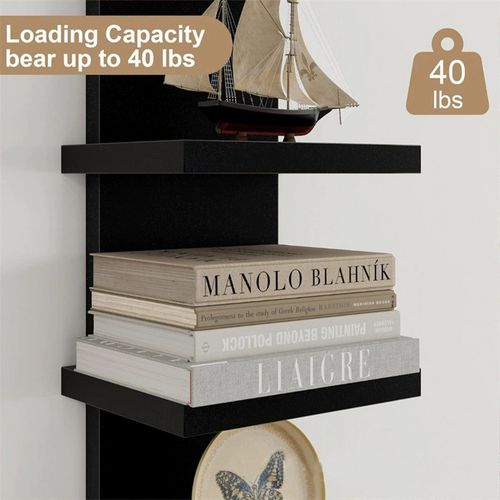 5 Tier Floating Wall Shelves Wall Mount Bookshelf Wall Shelf Unit Decorations UK — image 6
