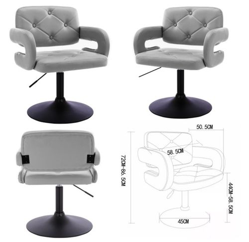 2 X Grey Beauty Spa Salon Gas Lift Hairdressing Salon Chairs Faux Leather — image 1