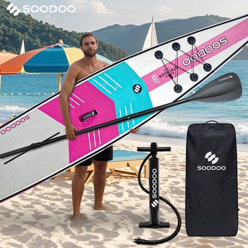 14FT Inflatable SUP Stand Up Paddle Board w/ Ankle-Strap Pump Carry Bag — image 3