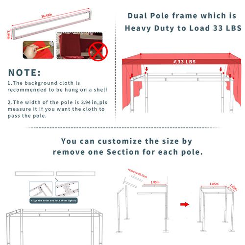 Heavy Duty Iron Wedding Backdrop Stand DIY Party Canopy Frame Kit Indoor Outdoor — image 12