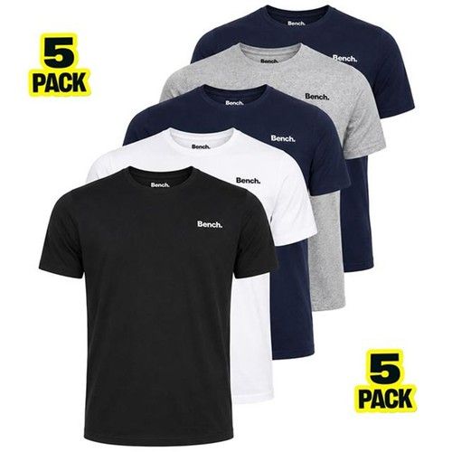 RRP £74.99 - Bench Josh 5 Pack Mens Cotton Crew Neck Short Sleeve T-shirts