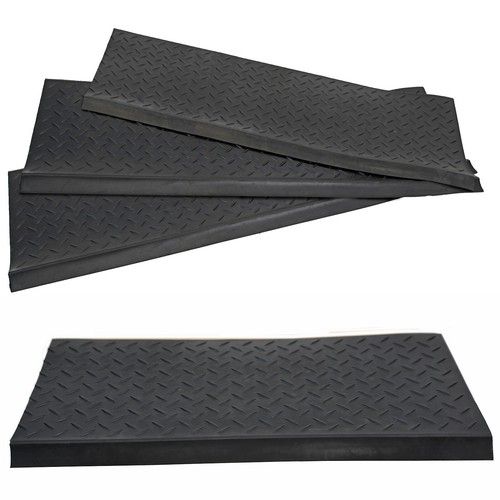 Rubber Stair Treads Matting Non Slip Diamond Pattern 3 Steps Staircase Cover