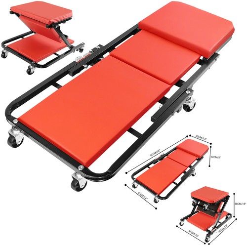 Mechanics Creeper Trolley Stool 6 Wheels Workshop Padded Car Workshop Garage