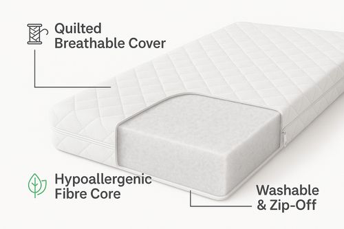TODDLER COT BED MATTRESS  FOAM MATRESS FOR MAMAS & PAPAS 400 140 x 70 x 10cm — image 6