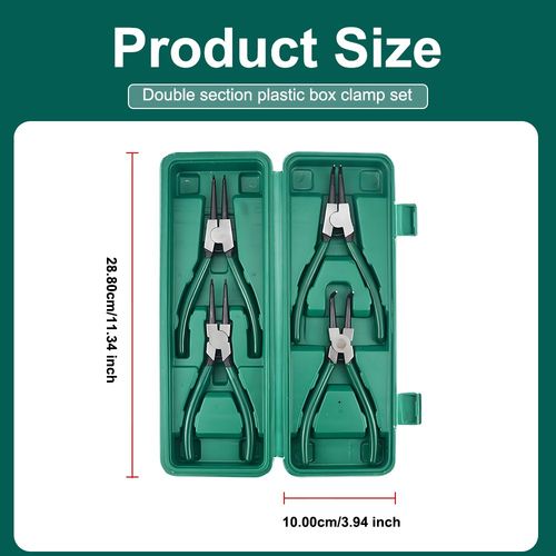 4PC 7" Circlip Pliers Set Internal External Bent Straight Ring Remover Retaining — image 3