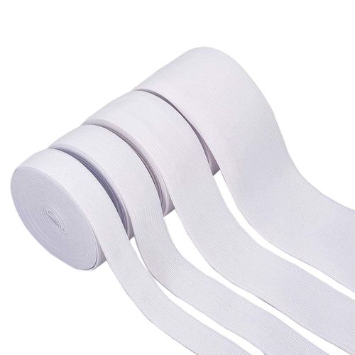 Black & White Stretch 3mm-75mm Wide Flat Elastic Woven Sewing Strap Waist Band — image 2