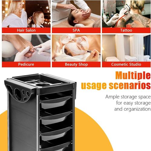 4 Drawer Salon Hairdresser Rolling Cart Trolley Beauty Barber Storage Basket — image 8
