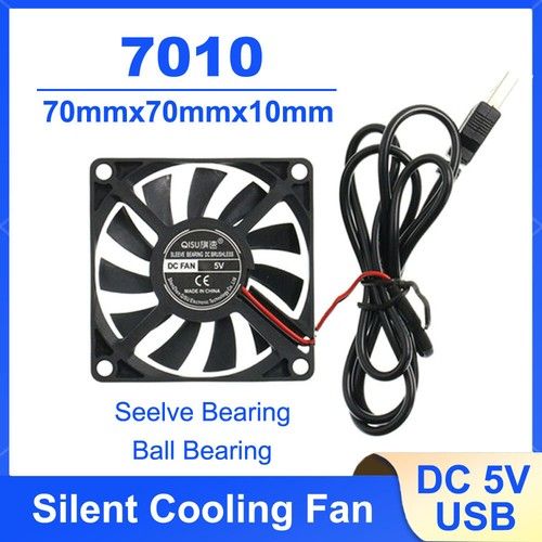 7010 7cm DC 5V USB Cooler Black Silent Cooling Fan For Desktop PC Computer Case