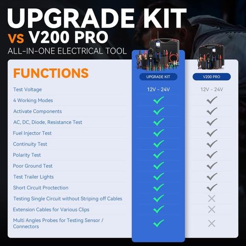 VDIAGTOOL V200 PRO Auto Power Circuit Probe Tester with 30PCS Back Probe Kit — image 7