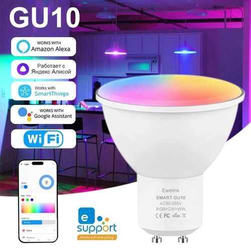 For Ewelink APP GU10 Smart Zigbee LED Light Bulb Dimmable RGBCW Led Lamp