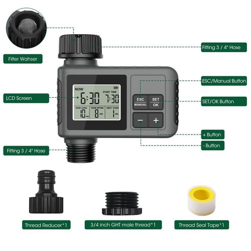 Automatic Water Timer Irrigation Watering System Sprinkler Garden Programmer Set — image 2