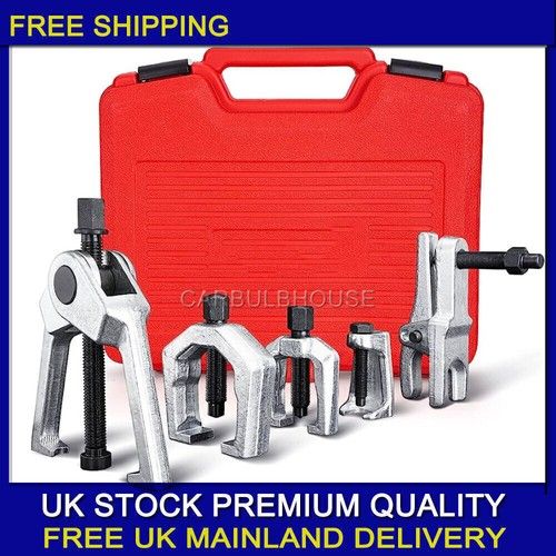 5pc Front End Service Tool Kit Ball Joint Tie Rod Set Pitman Arm Puller Remover