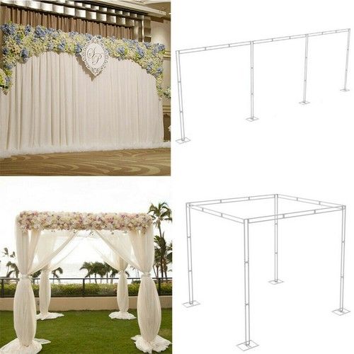 10ft Heavy Duty Wedding Backdrop Stage Stand Outdoor Canopy Tent Chuppah 4 Post 