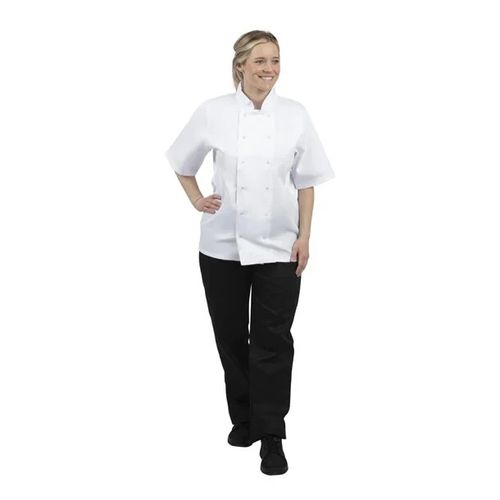 White Chefs Jacket Boston Unisex Short Sleeve Professional Kitchen Uniform — image 9