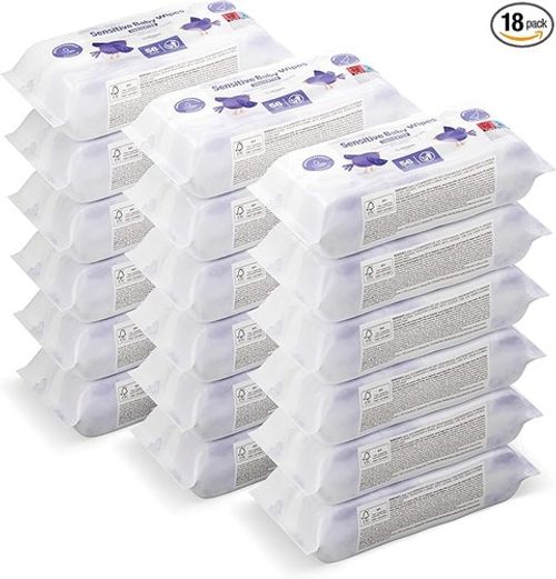 Ultra Sensitive Baby Wipes,Unscented,18 Pack of 60, Baby Care Product,Clean Baby