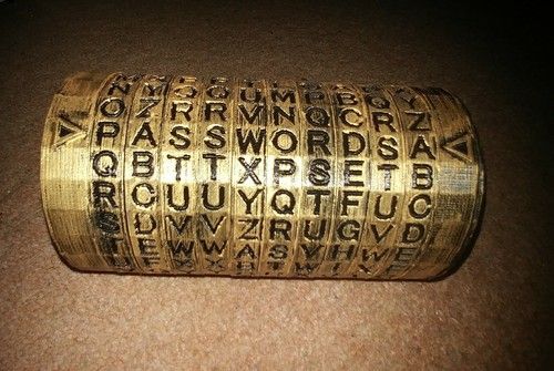 Cryptex Puzzle Da Vinci Replica 3D Print Plastic 5-10 Letter Password Black Gold