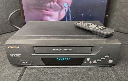 Bush VCR902 VHS Video Recorder/ Player With Remote Control TESTED 