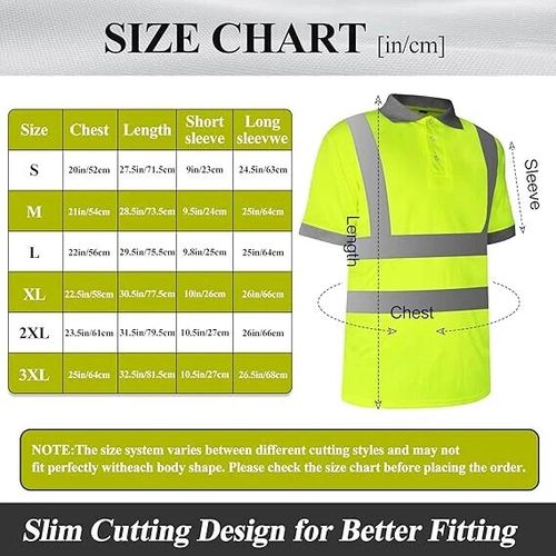 Hi Viz Vis Men Pro Polo Collar T-shirt Short Sleeve Work Wear Safety Security — image 6