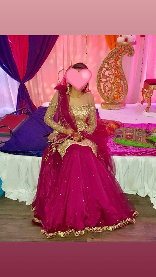 Mongas Indian Beige And Pink Lahenga — image 4