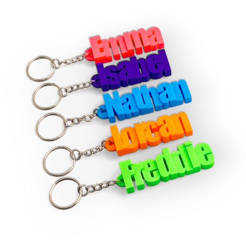 3D Personalised Keyring - Party Bag / Gifts / Name Tags / School Bag / Travel — image 1