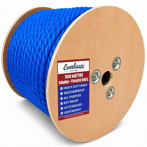 100M TRADE REELS-  EVERLASTO BLUE POLYPROPYLENE POLY ROPE 6MM 8MM 10MM 12MM 14MM