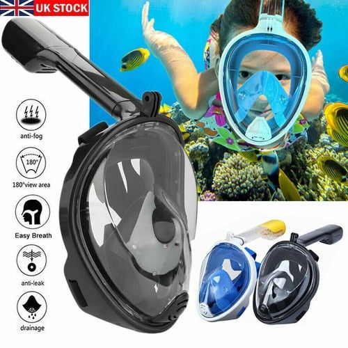 Full Face Snorkel Mask Diving Scuba Goggles Swimming Kids Adults Anti-Fog Goggle