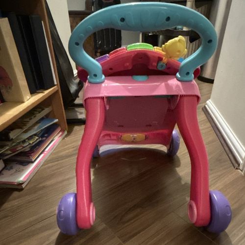 VTech First Steps Sit-to-Stand Baby Walker, Sound/Music, Plastic Pink/Blue — image 2