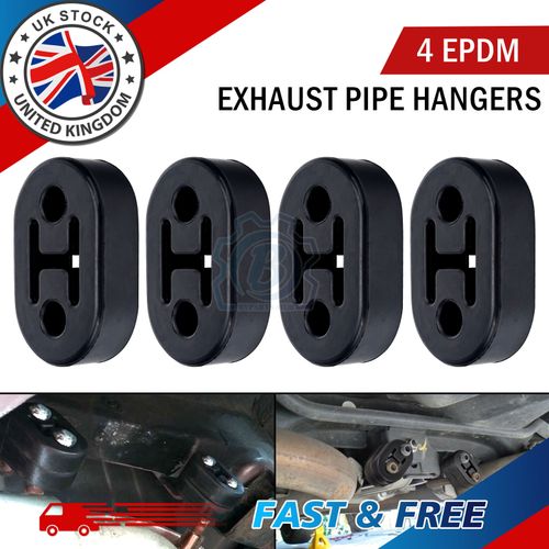 4X UNIVERSAL RUBBER EXHAUST MOUNTING EXHAUST HANGER 2 HOLE HEAVY DUTY HANGERS — image 1