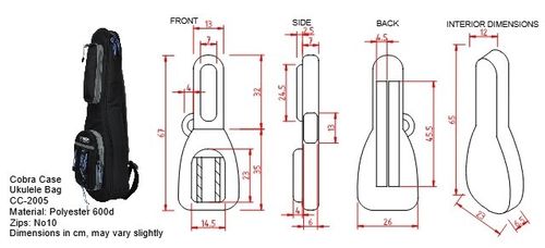 Concert Ukulele Bag with 15mm Padding and Back Straps — image 9