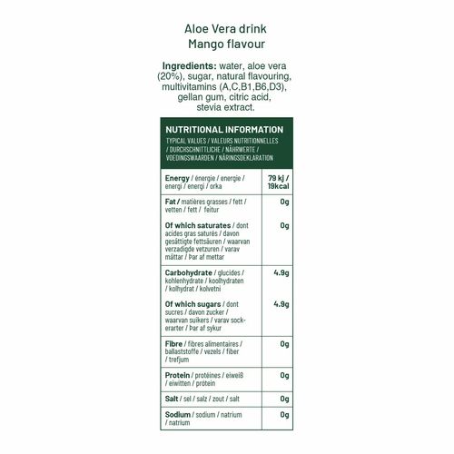 12x500ml Simplee Aloe Vera Mango Drink Real Chunk Tropical Juice Multi Vits — image 2