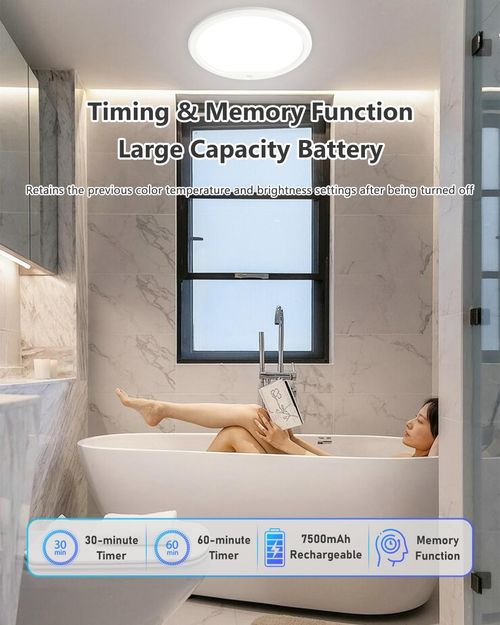 Rechargeable Motion Sensor Ceiling Light with Remote, 7500mAh Battery Operated — image 7