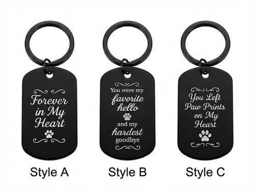 Custom Pet Memorial Keyring – Engraved Dog Tag – Photo/Text - Personalised Gift — image 4