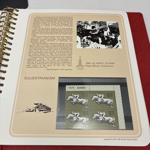 Lot of 76 plate blocks Official 1980 Olympics PLATE BLOCK Collection Album Set — image 14